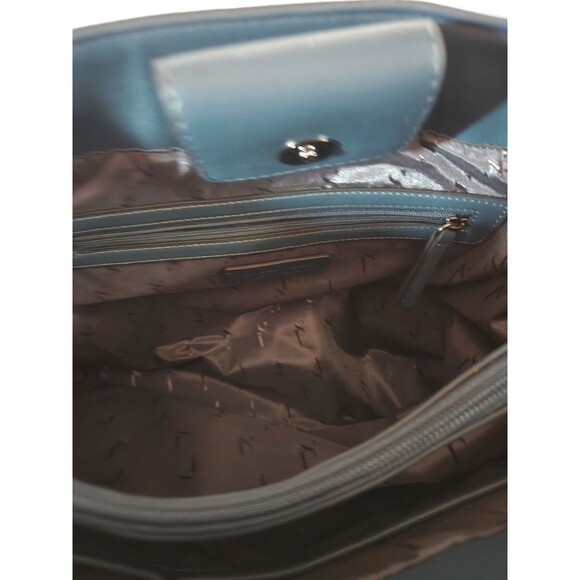 Simply Vera Wang Rockbridge Tote Bag Handbag Purse Dark Teal Ombre Excellent - Picture 6 of 7